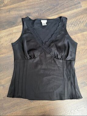 B Collection by Bebe Black Lace-Trim Tank Top